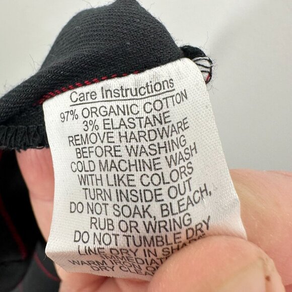 NWT Dangerfield Black and Red Striped, Zippered, A-Line Super Cute Goth Dress - Picture 3 of 13